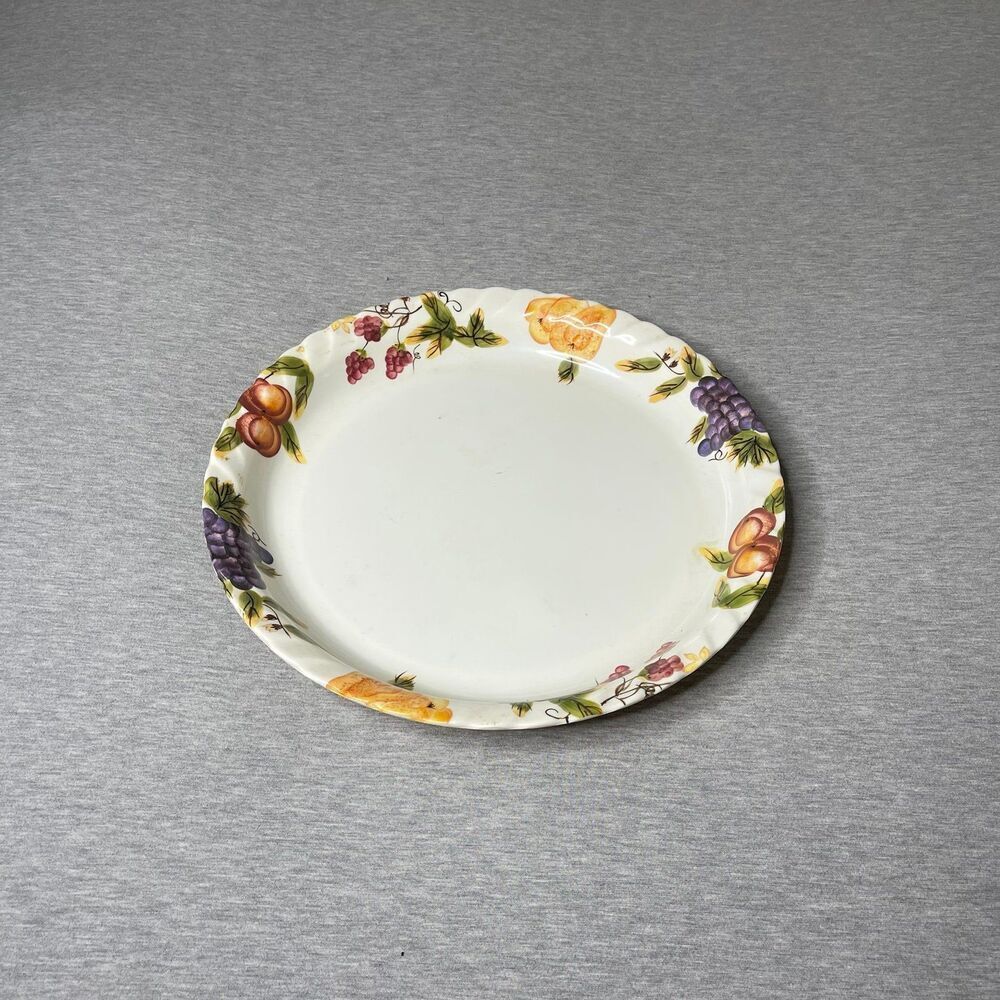 Vintage Fruit Print 13.5” Round Serving Platter Plate